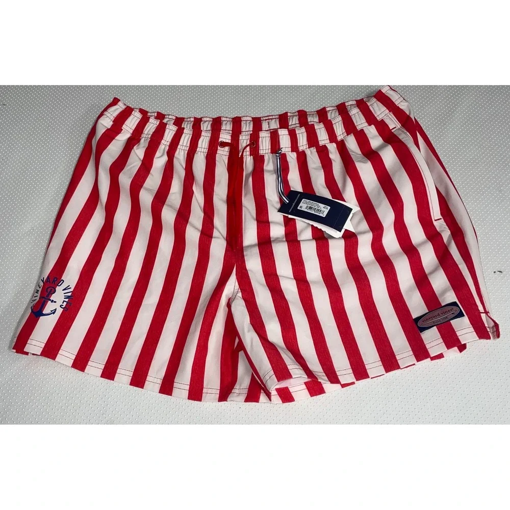 Vineyard Vines Mens XL Prep Stripe 4-Way‎ Stretch Swim Trunks Beach Shorts NWT